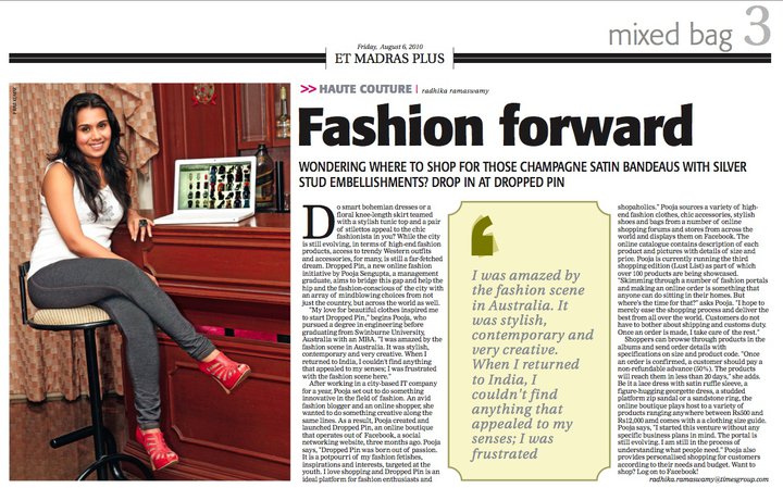 The Economic Times feature on Dropped Pin